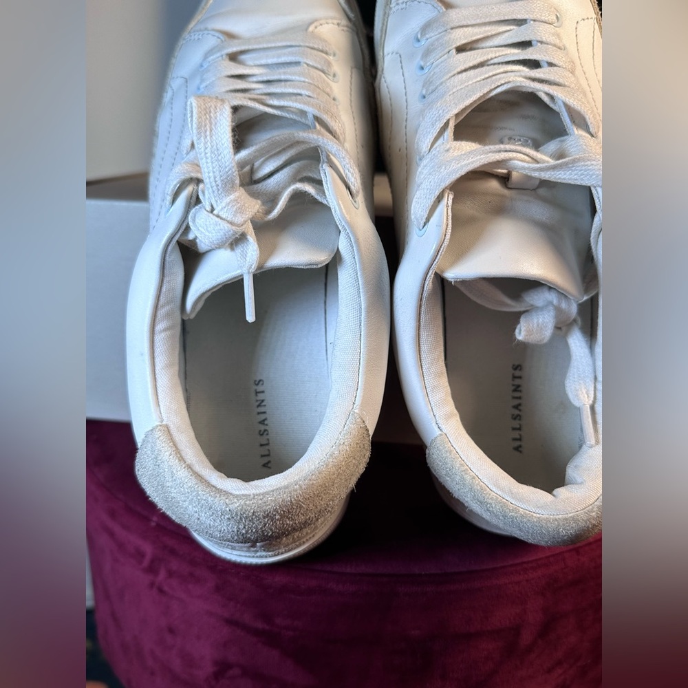 ALLSAINTS Trish Sneaker in Chalk White leather platform skater shoe EU 39 us 9 - Picture 8 of 12